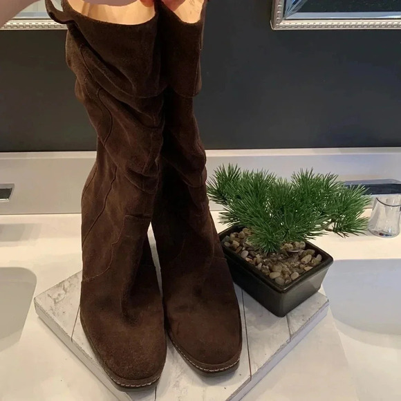 Via Spiga Brown Suede Boots Sz 10 - Picture 4 of 10